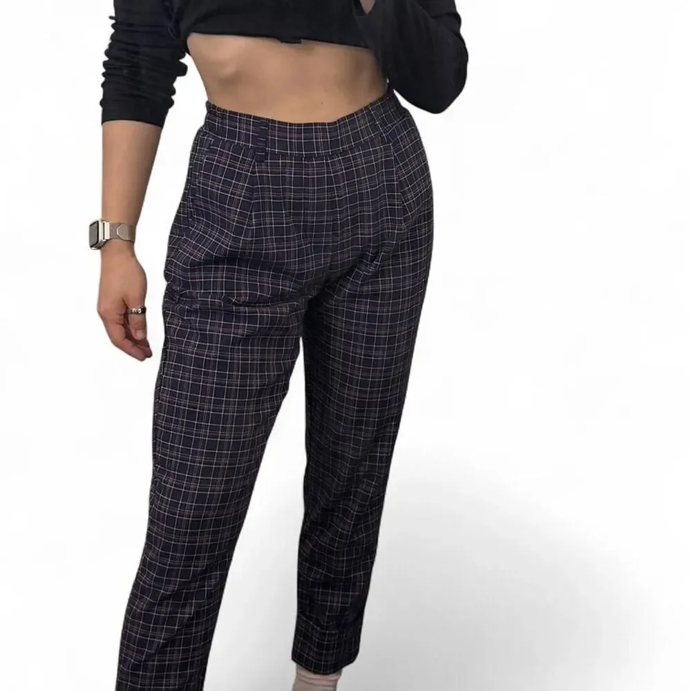 Bershka Women's Navy and Blue Trousers